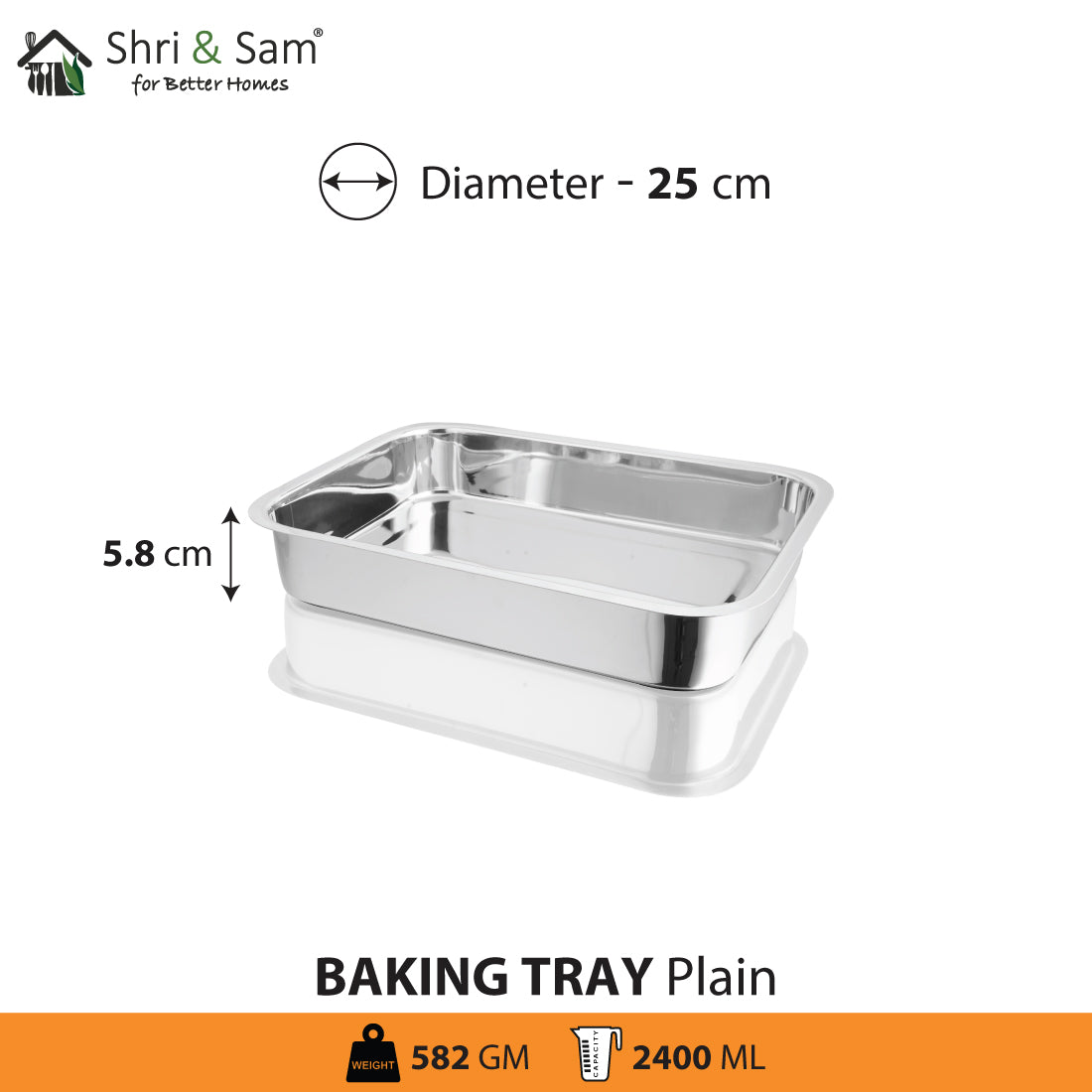 Stainless Steel Rectangular Baking Tray