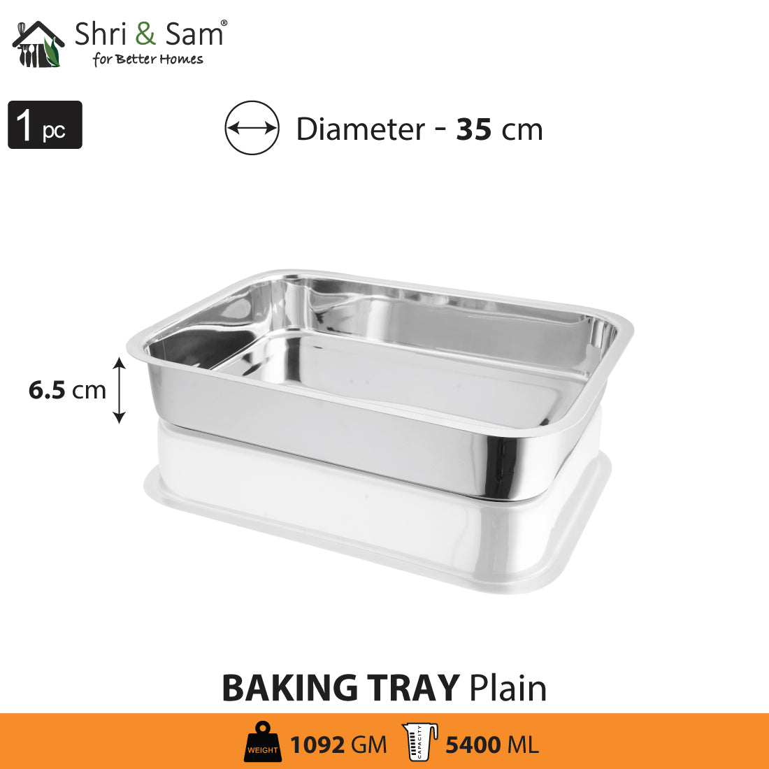 Stainless Steel Rectangular Baking Tray