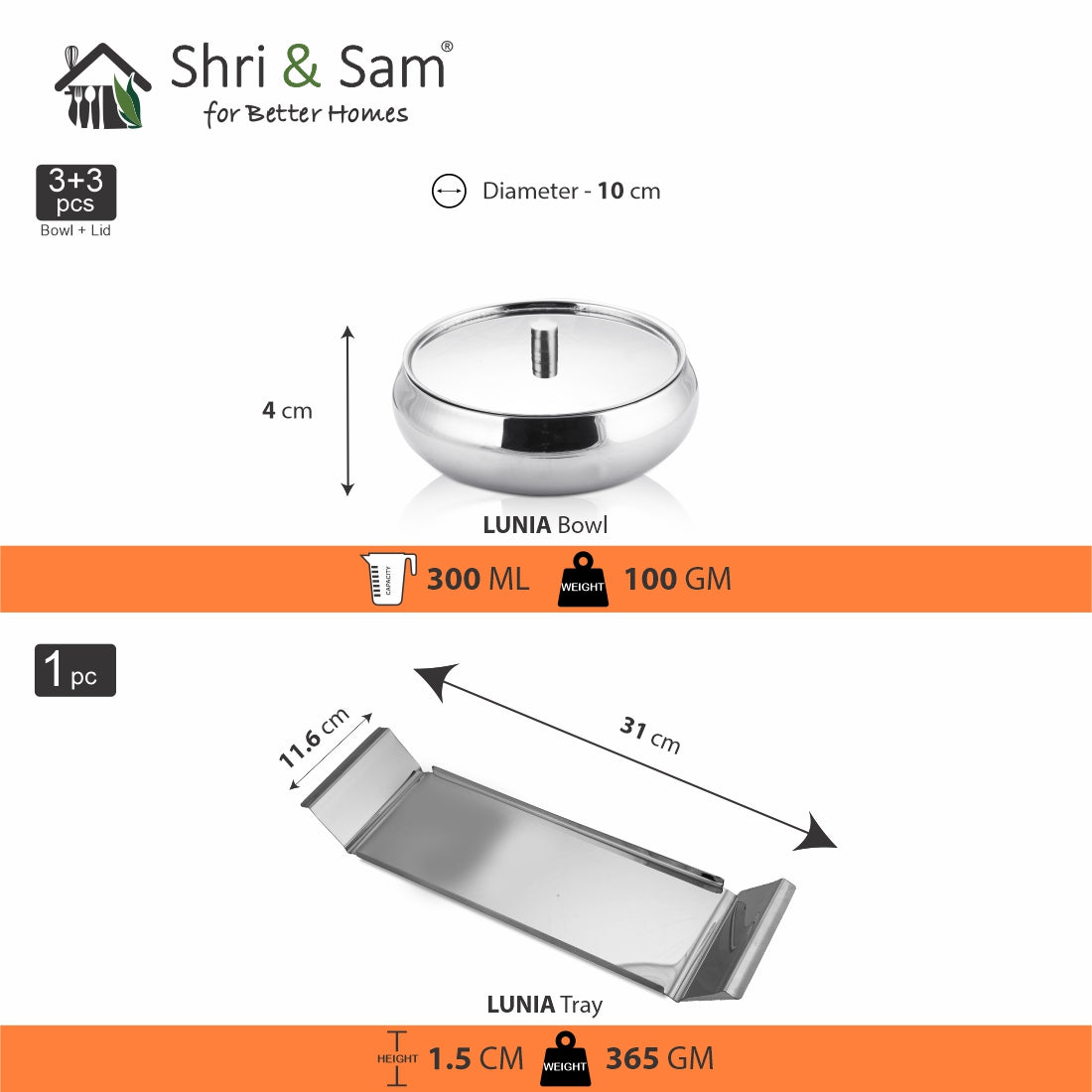 Stainless Steel Bowl Set Lunia