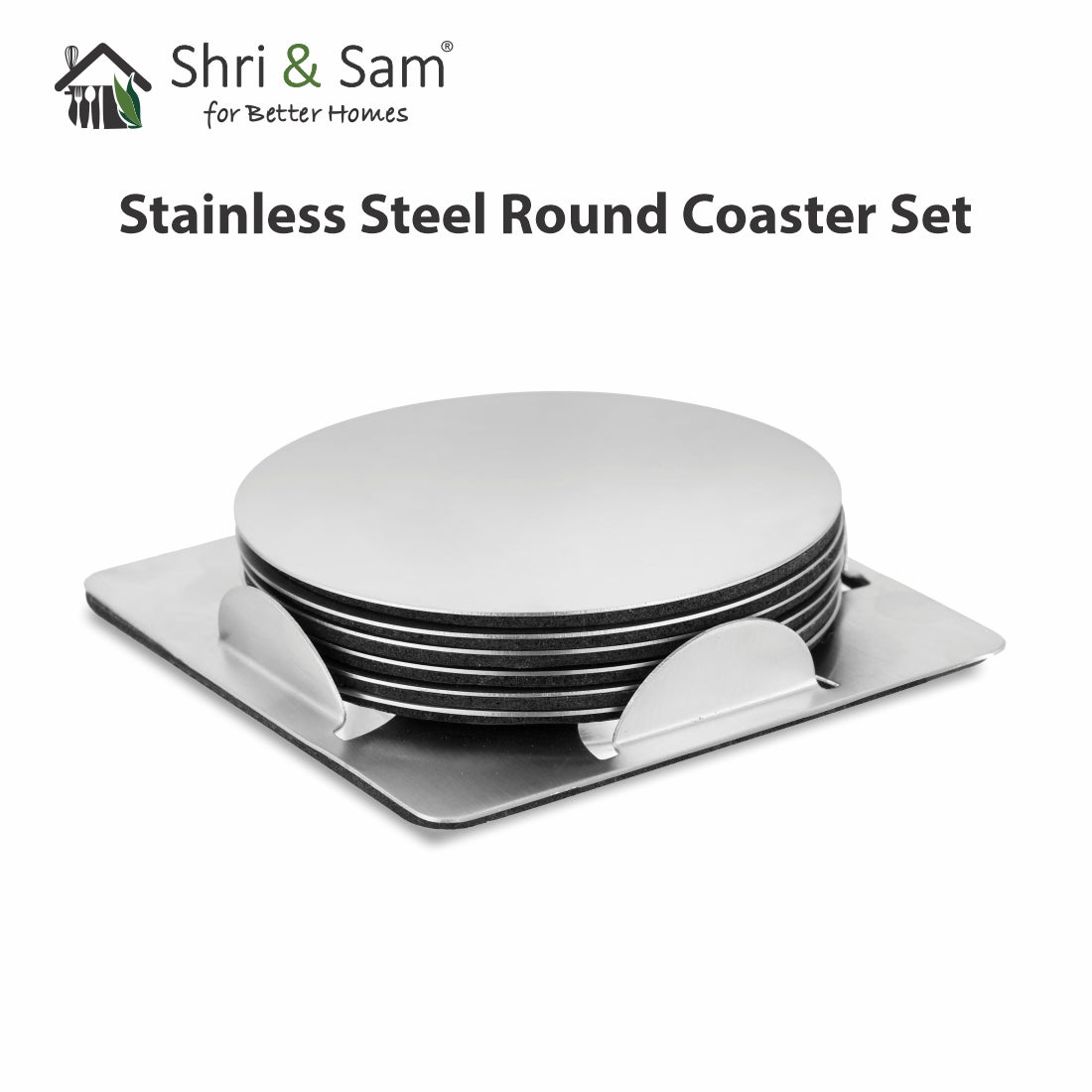 Stainless Steel Round Coaster Set