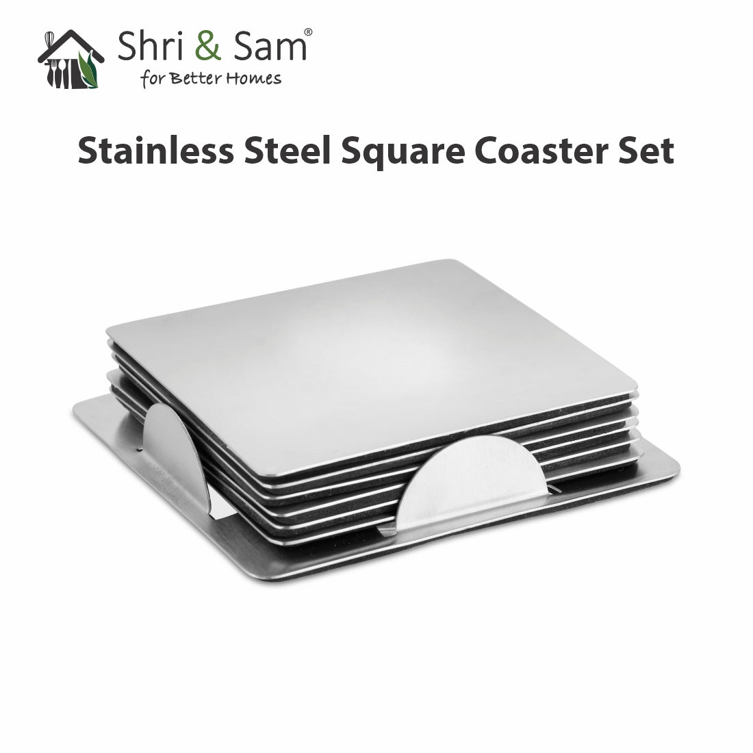 Stainless Steel Square Coaster Set