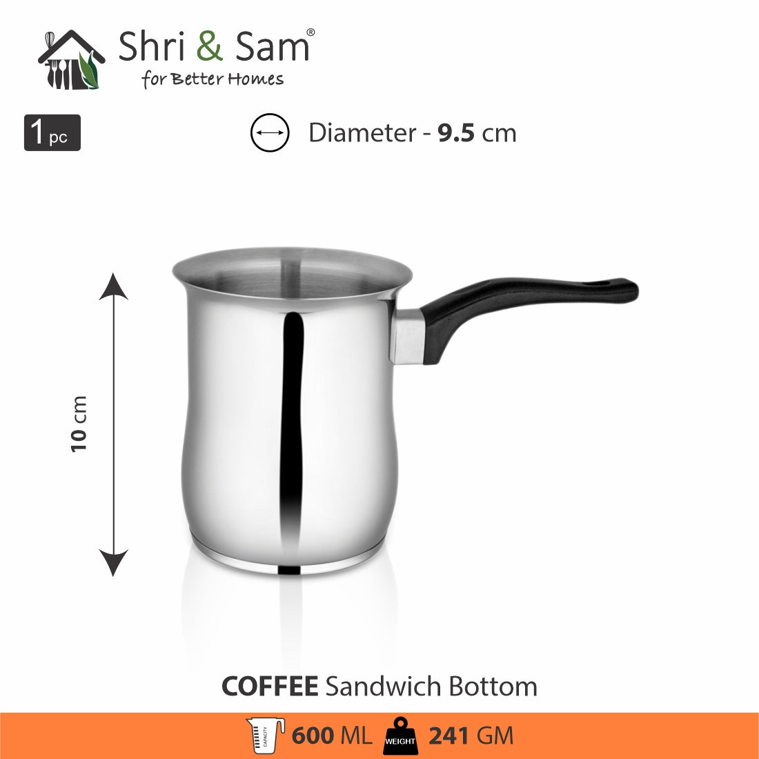 Stainless Steel Coffee Warmer with Sandwich Bottom