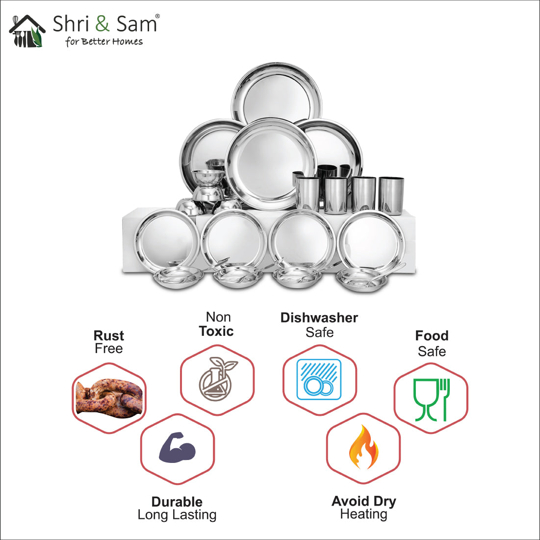 Stainless Steel 24 PCS Dinner set (4 People) Delight