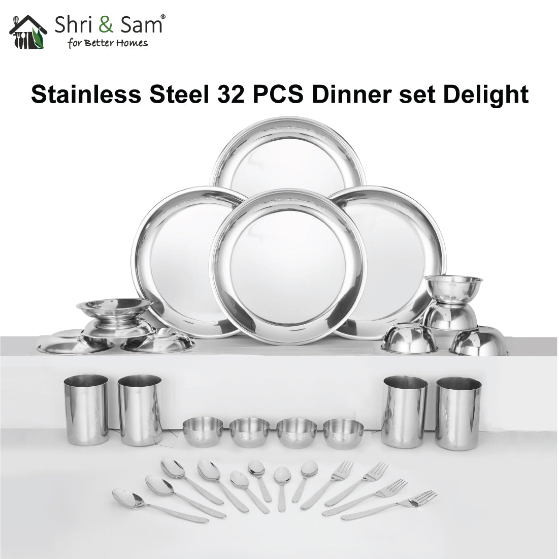 Stainless Steel 32 PCS Dinner set (4 People) Delight