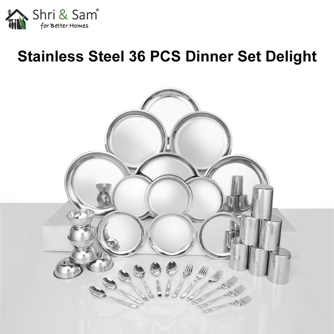 Stainless Steel 36 PCS Dinner set (6 People) Delight