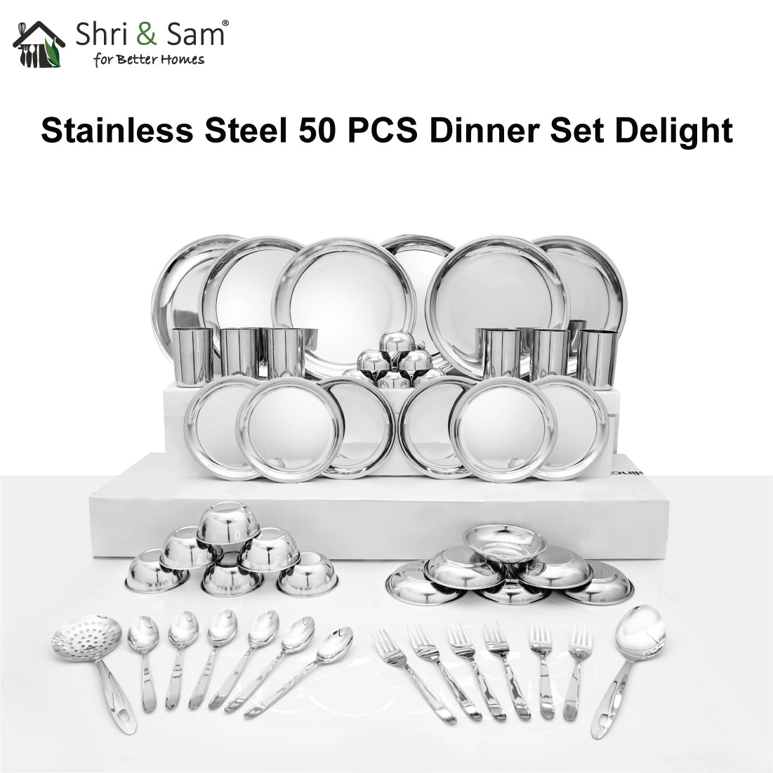 Stainless Steel 50 PCS Dinner set (6 People) Delight