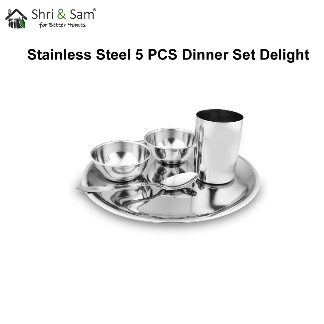 Stainless Steel 5 PCS Thali Set Delight