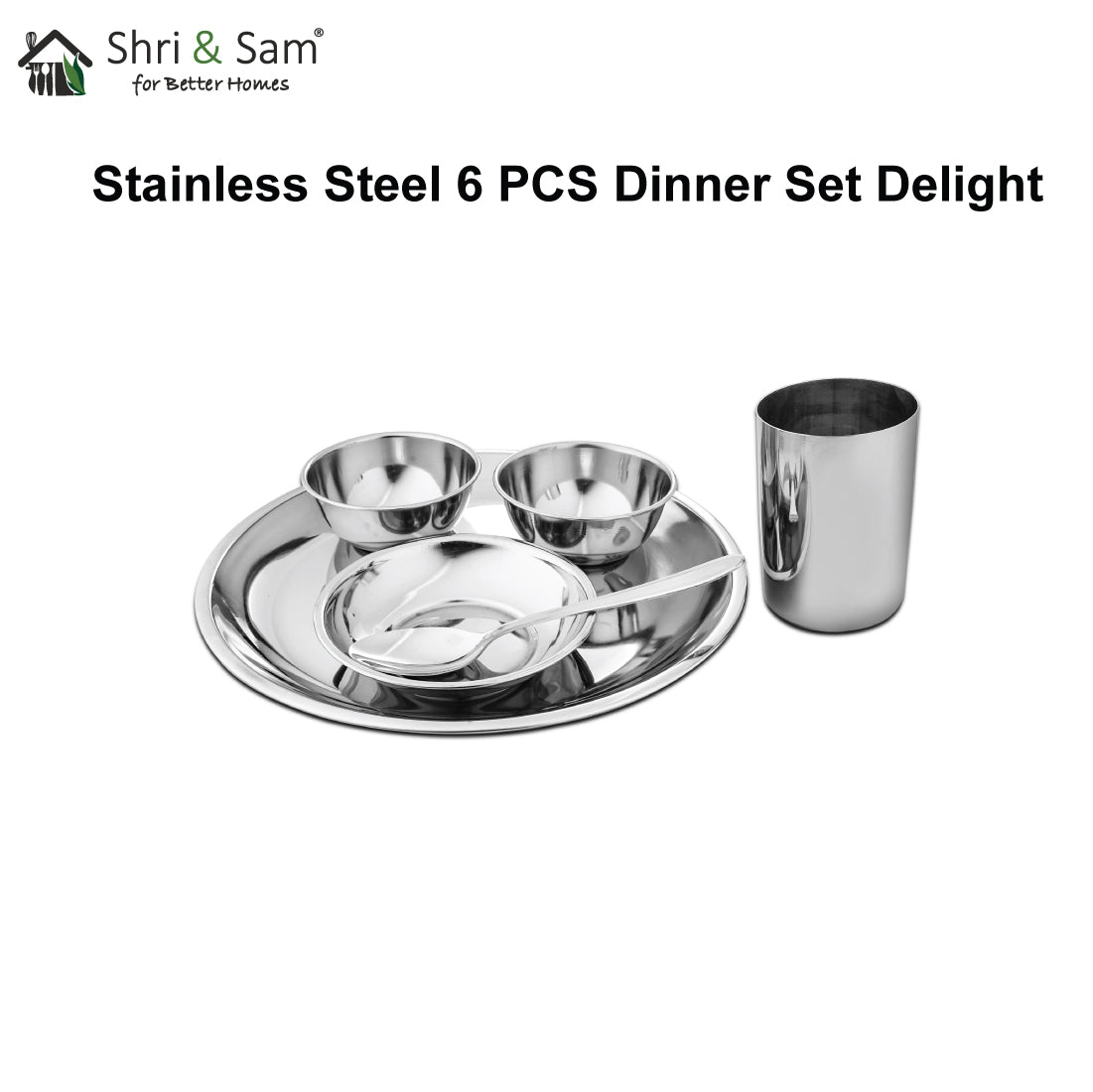 Stainless Steel 6 PCS Thali Set Delight