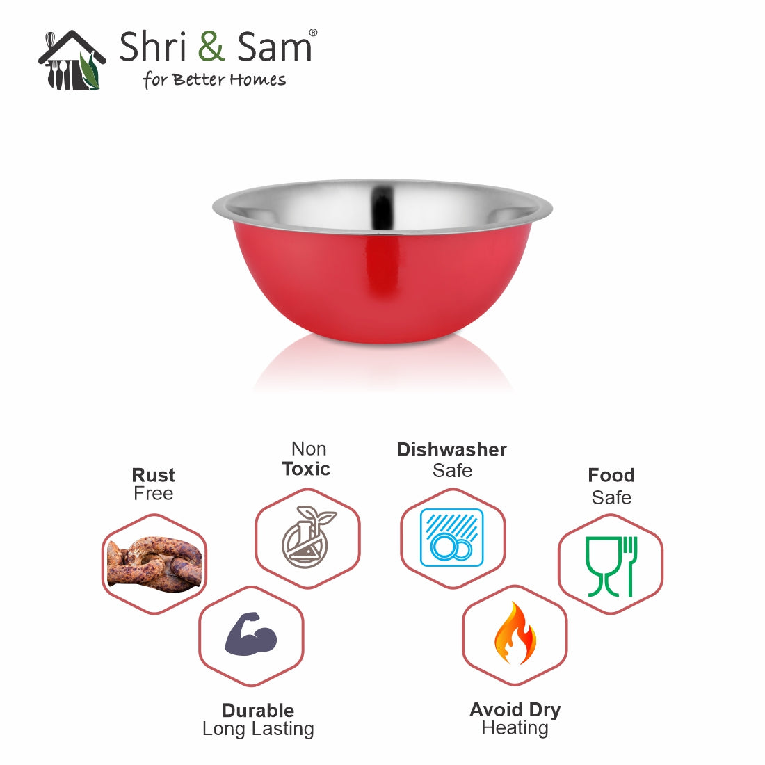 Stainless Steel Deep Mixing Bowl Lava