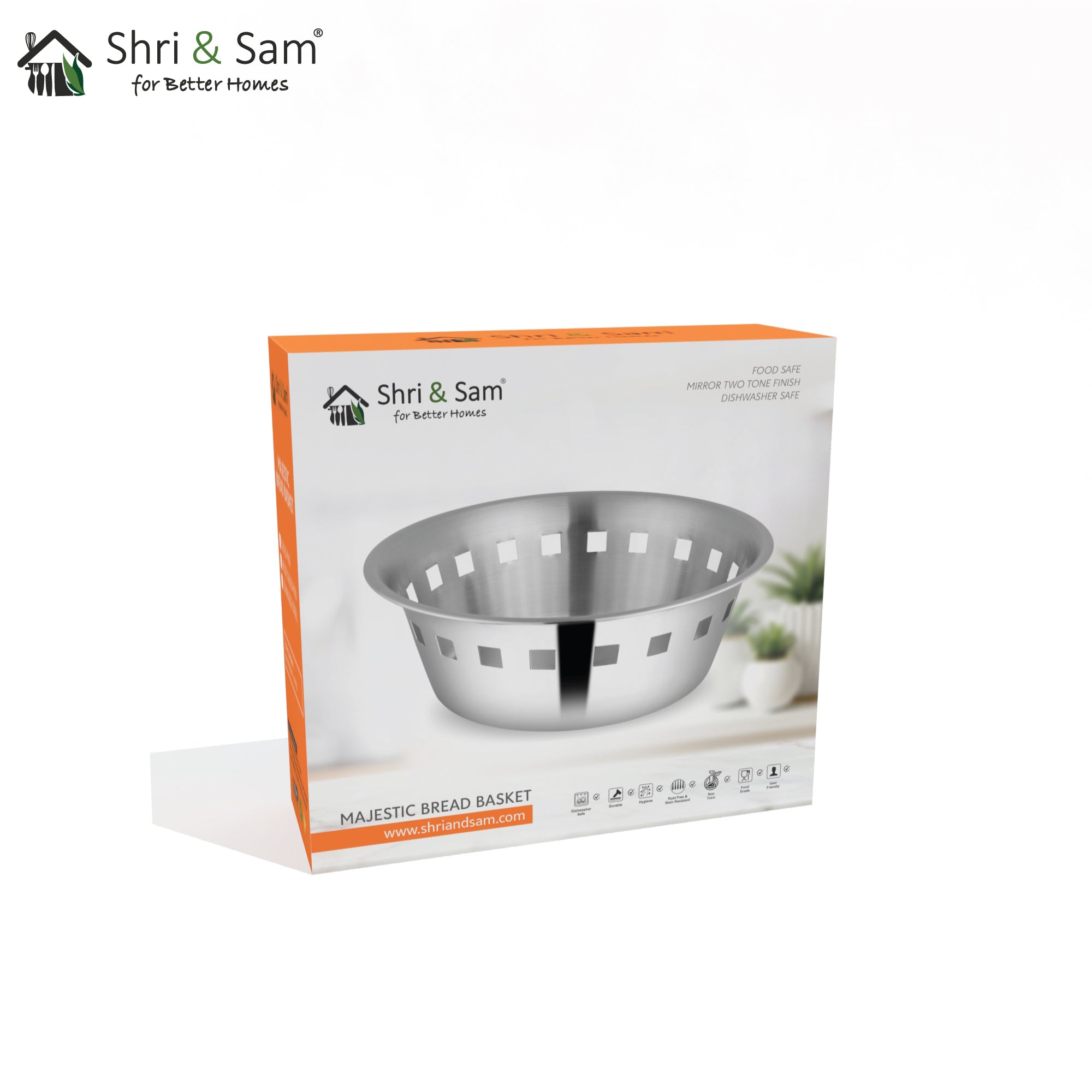 Stainless Steel Bread Basket Majestic