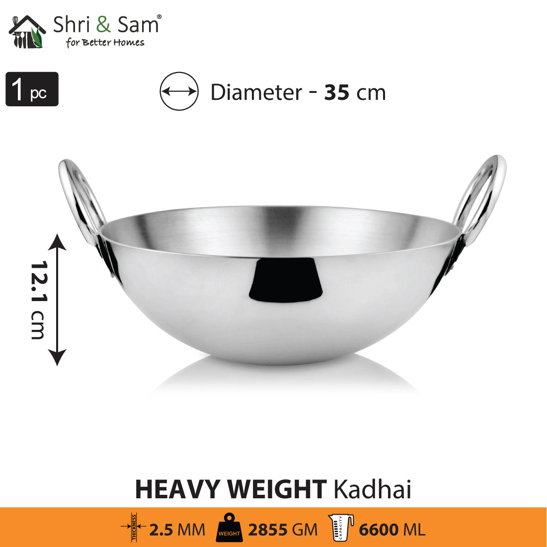 Stainless Steel Heavy Weight Kadhai