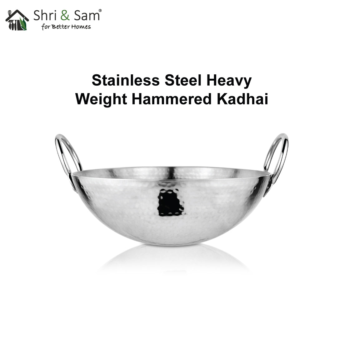 Stainless Steel Heavy Weight Hammered Kadhai