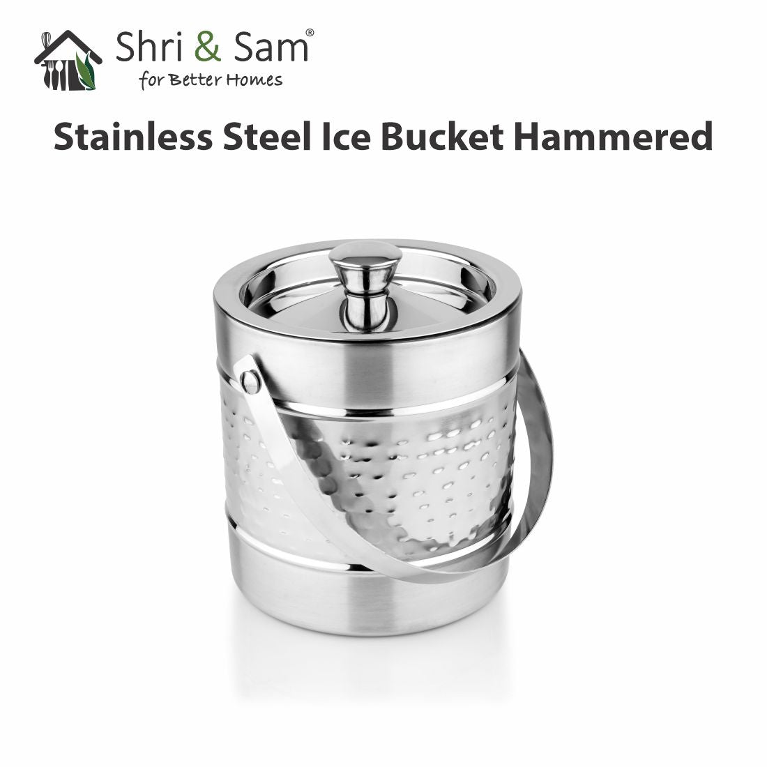 Stainless Steel Ice Bucket Hammered