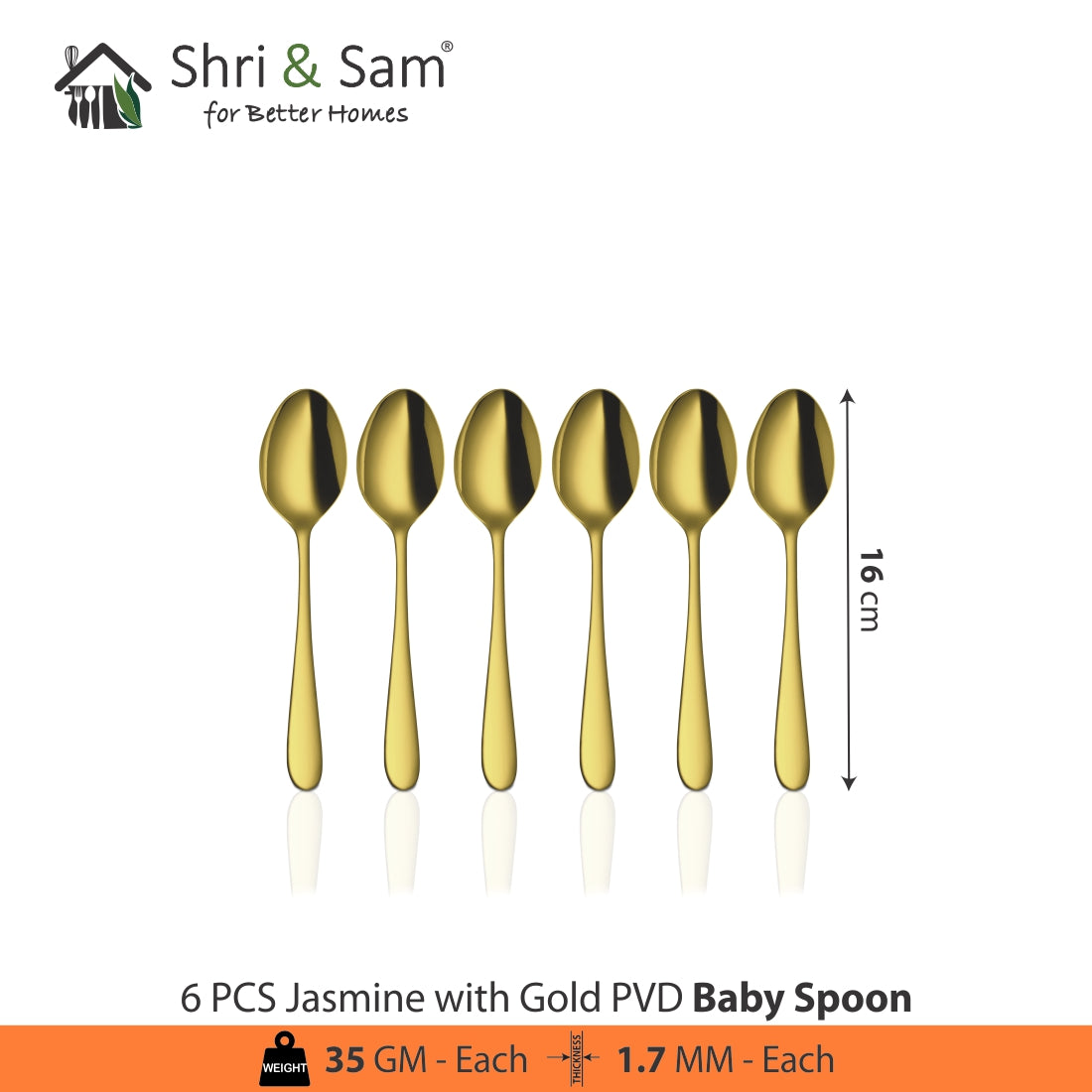 Stainless Steel Cutlery with Gold PVD Coating Jasmine