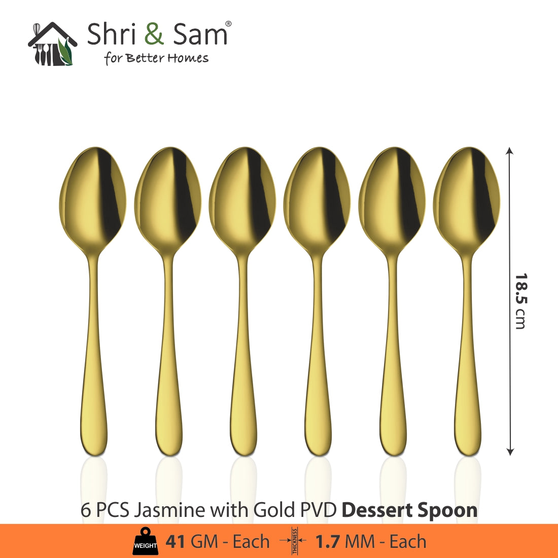 Stainless Steel Cutlery with Gold PVD Coating Jasmine