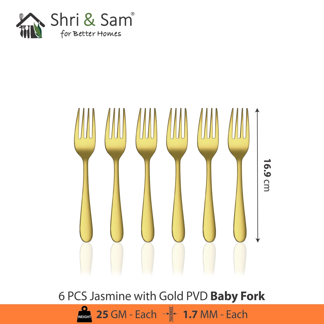 Stainless Steel Cutlery with Gold PVD Coating Jasmine