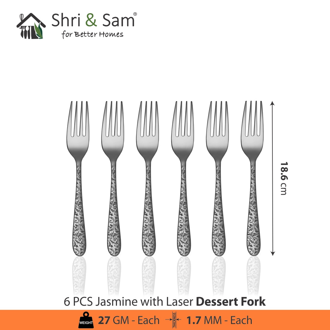 Stainless Steel Cutlery with Laser Jasmine