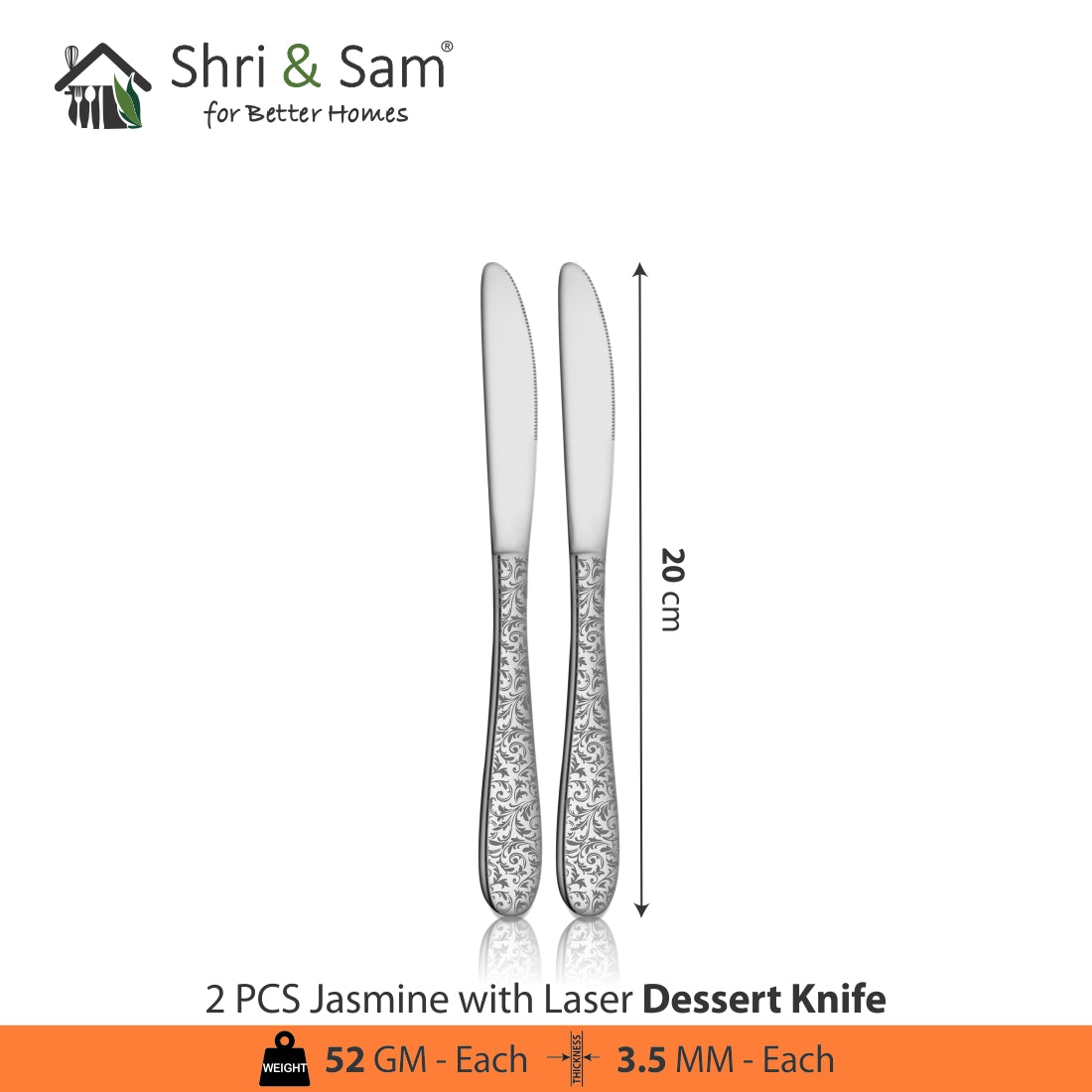 Stainless Steel Cutlery with Laser Jasmine