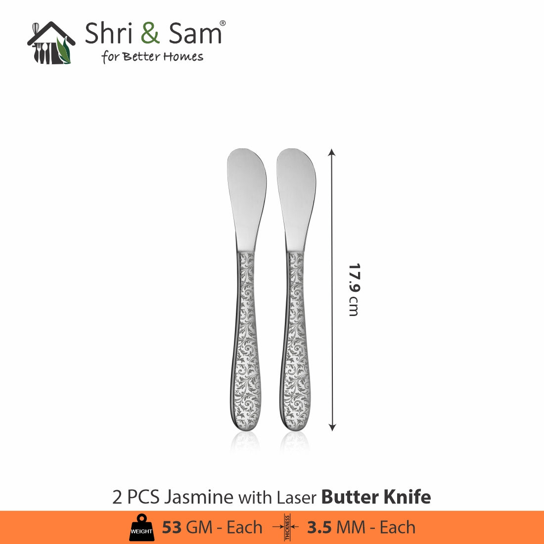 Stainless Steel Cutlery with Laser Jasmine