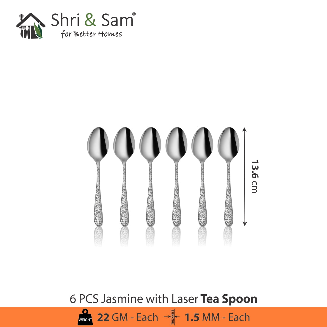 Stainless Steel Cutlery with Laser Jasmine