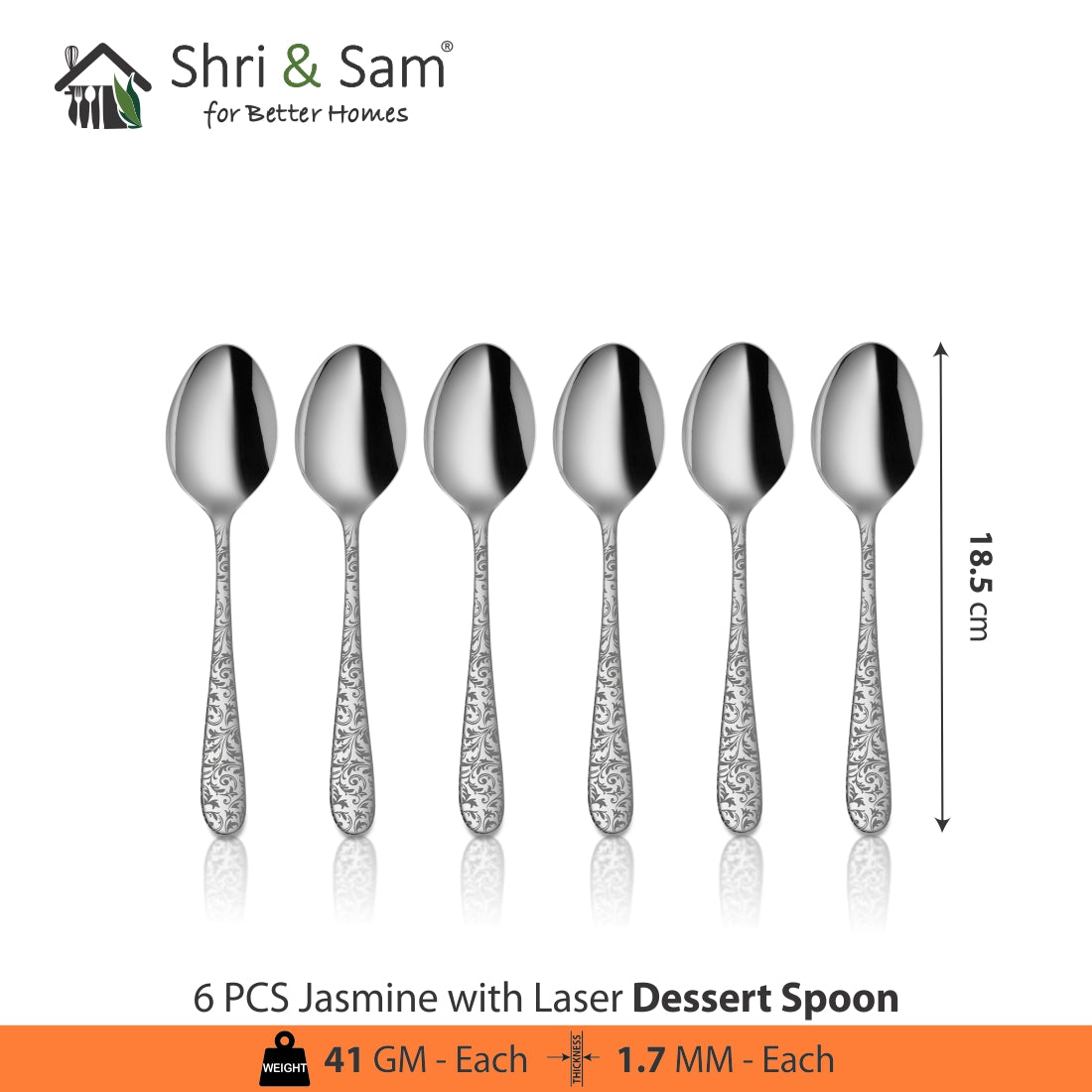 Stainless Steel Cutlery with Laser Jasmine