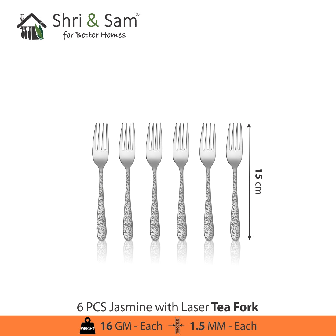 Stainless Steel Cutlery with Laser Jasmine