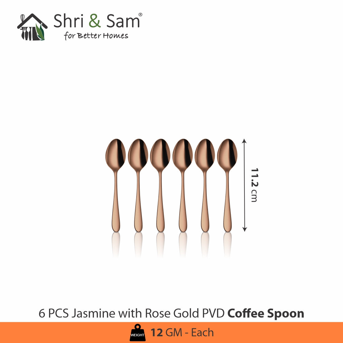 Stainless Steel Cutlery with Rose Gold PVD Coating Jasmine