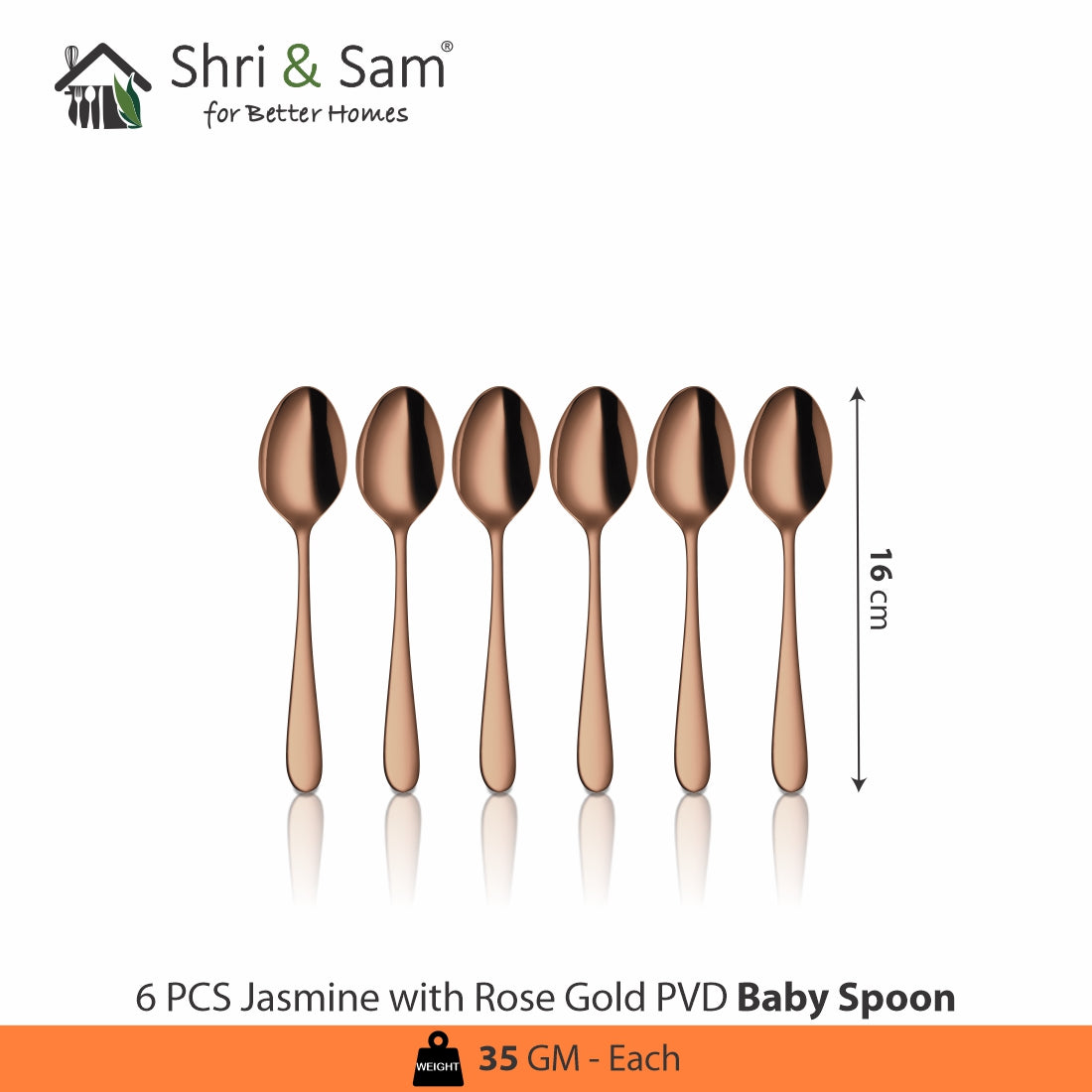 Stainless Steel Cutlery with Rose Gold PVD Coating Jasmine