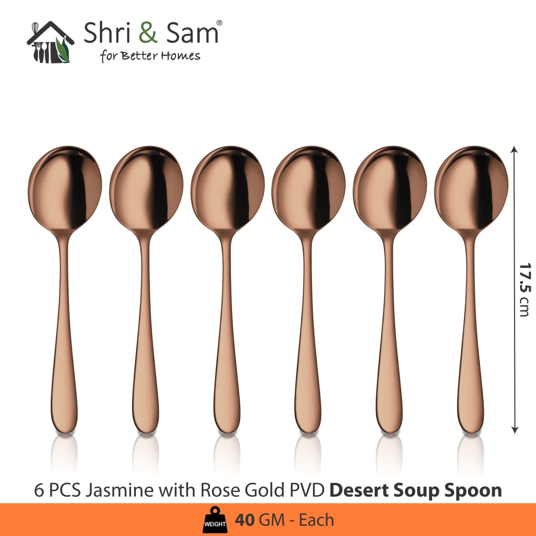 Stainless Steel Cutlery with Rose Gold PVD Coating Jasmine