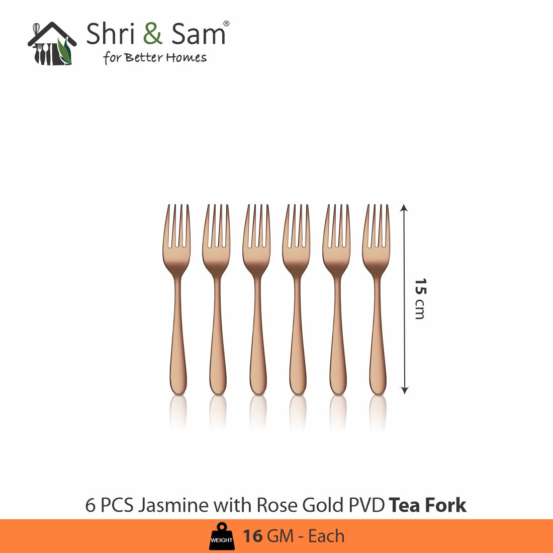 Stainless Steel Cutlery with Rose Gold PVD Coating Jasmine