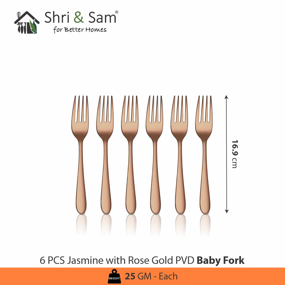 Stainless Steel Cutlery with Rose Gold PVD Coating Jasmine