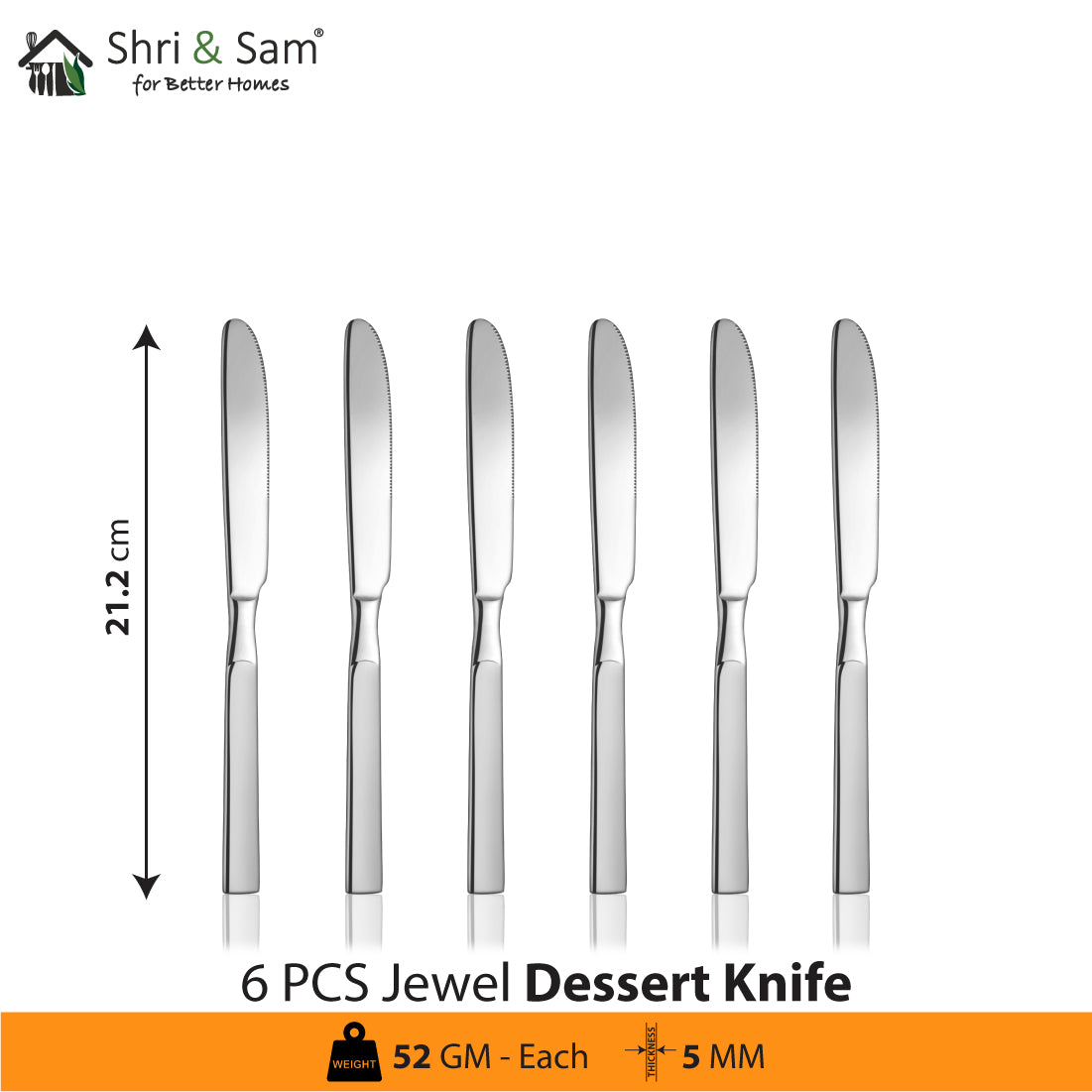 Stainless Steel 24 PCS Cutlery Set (6 Pcs Tea Spoon, 6 Pcs Dessert Spoon, 6 Pcs Dessert Fork and 6 Pcs Dessert Knife) with Leather Box Jewel