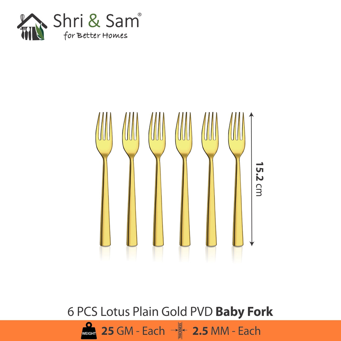 Stainless Steel Cutlery with Gold PVD Coating Lotus Plain