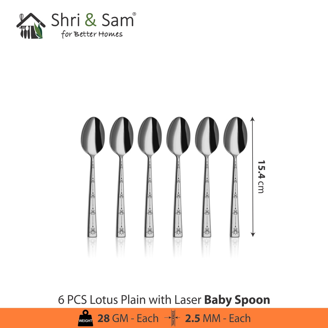 Stainless Steel Cutlery with Laser Lotus Plain