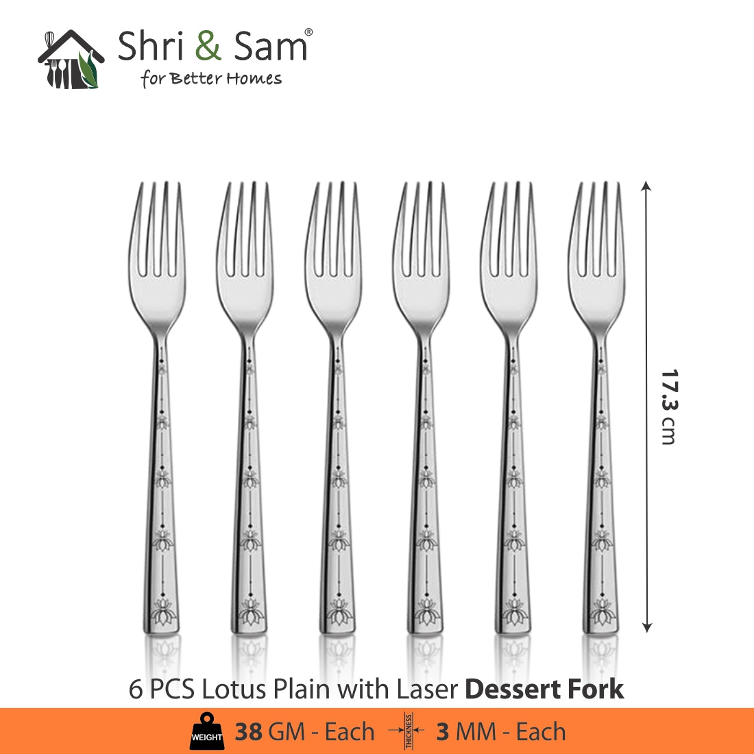 Stainless Steel Cutlery with Laser Lotus Plain