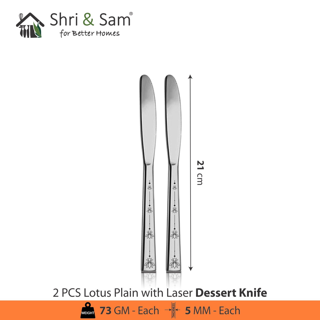 Stainless Steel Cutlery with Laser Lotus Plain