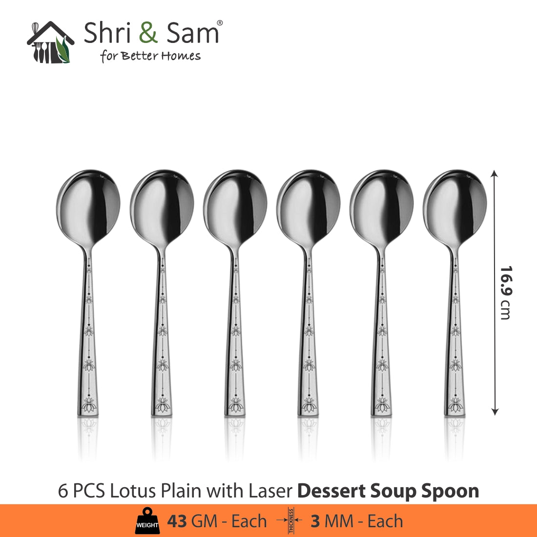 Stainless Steel Cutlery with Laser Lotus Plain