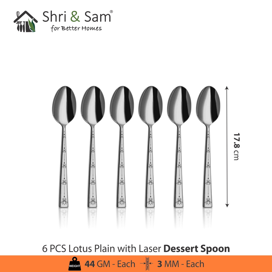 Stainless Steel Cutlery with Laser Lotus Plain