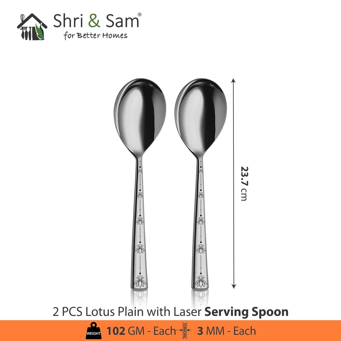 Stainless Steel Cutlery with Laser Lotus Plain