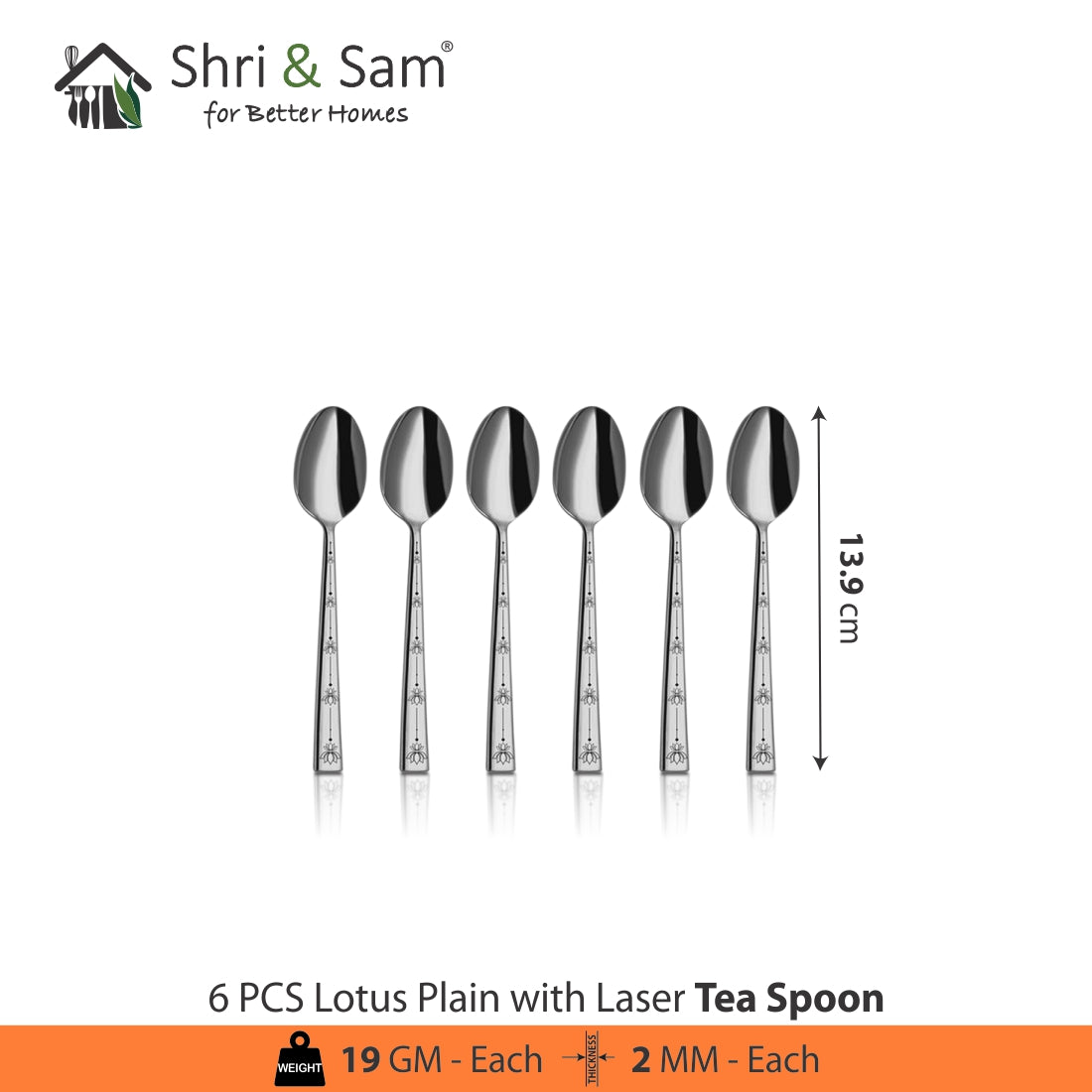 Stainless Steel Cutlery with Laser Lotus Plain