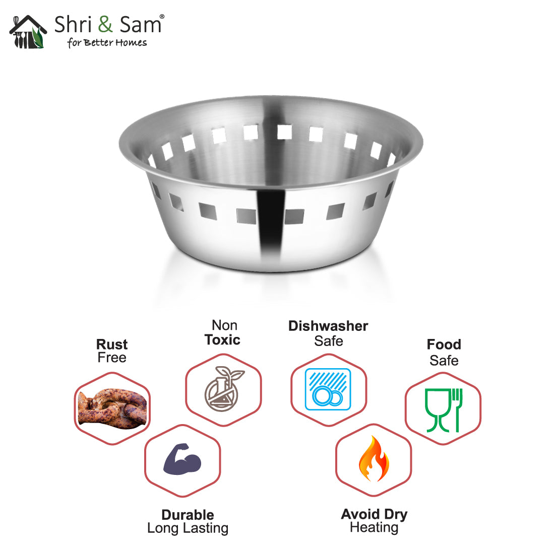 Stainless Steel Bread Basket Majestic