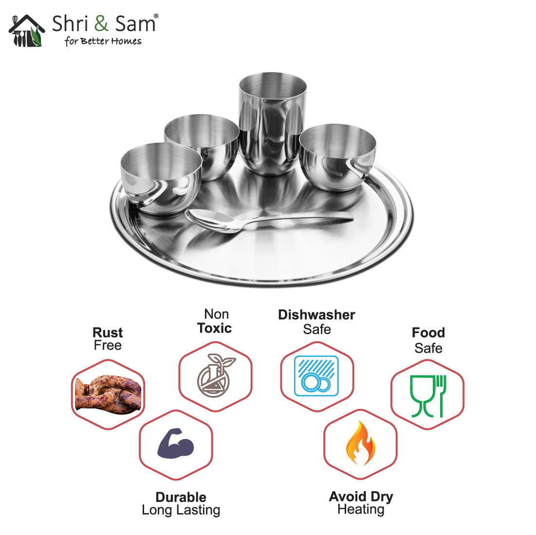 Stainless Steel Thali Set Majestic