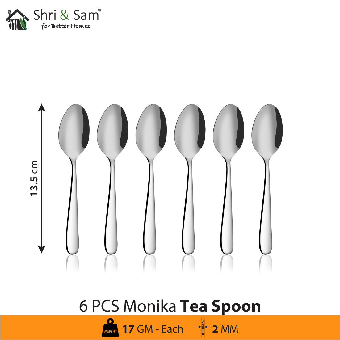 Jagdamba Cutlery Pvt Ltd. Cutlery 24 PCS Cutlery Set - Monica (6 PCS Snack Spoon, 6 PCS Dinner Spoon, 6 PCS Dinner Knife and 6 PCS Dinner Fork)