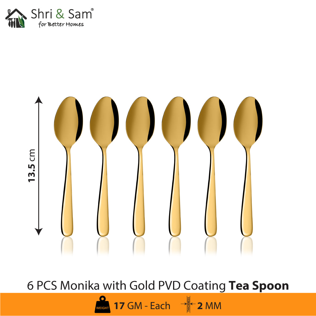 Stainless Steel Cutlery with Gold PVD Coating Monika