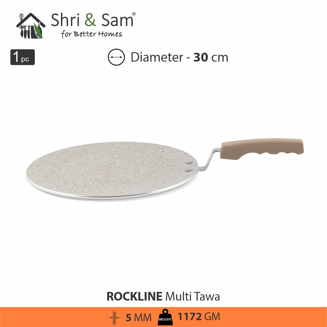 Aluminium Non-Stick Multi Tawa Rockline