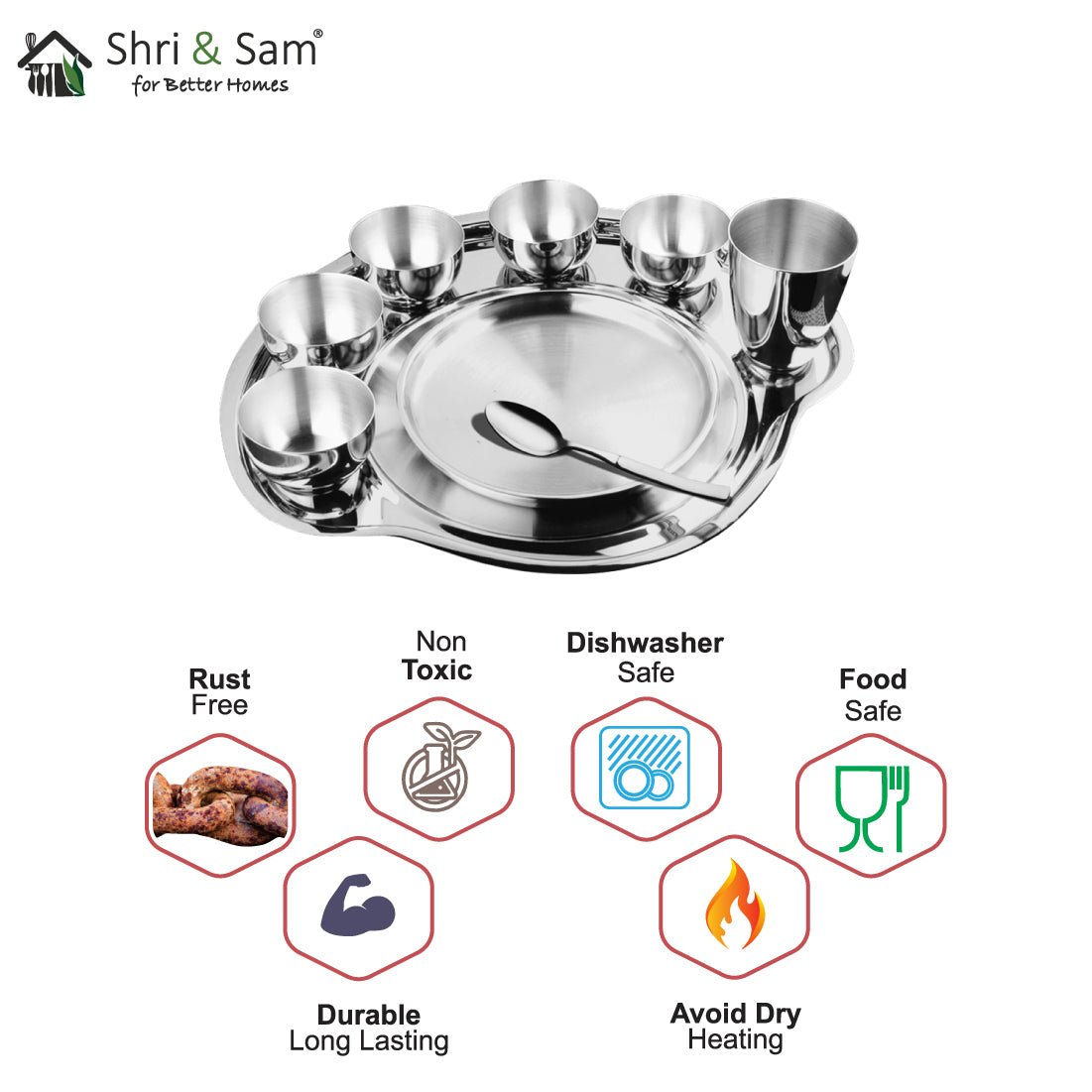 Stainless Steel Thali Set (1 Person) Nifty