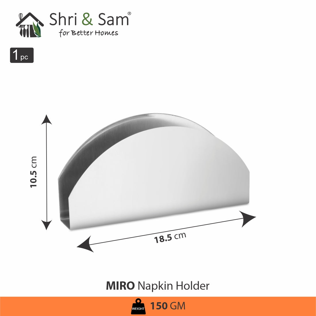 Stainless Steel Napkin or Tissue Holder Miro