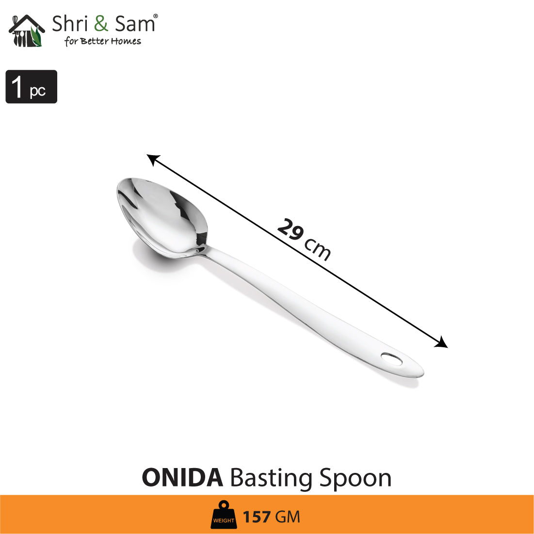 Stainless Steel Basting Spoon Solid Onida