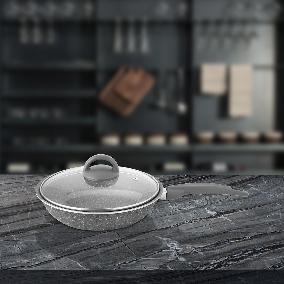 Aluminium Non-Stick Fry Pan with Glass Lid Primestone