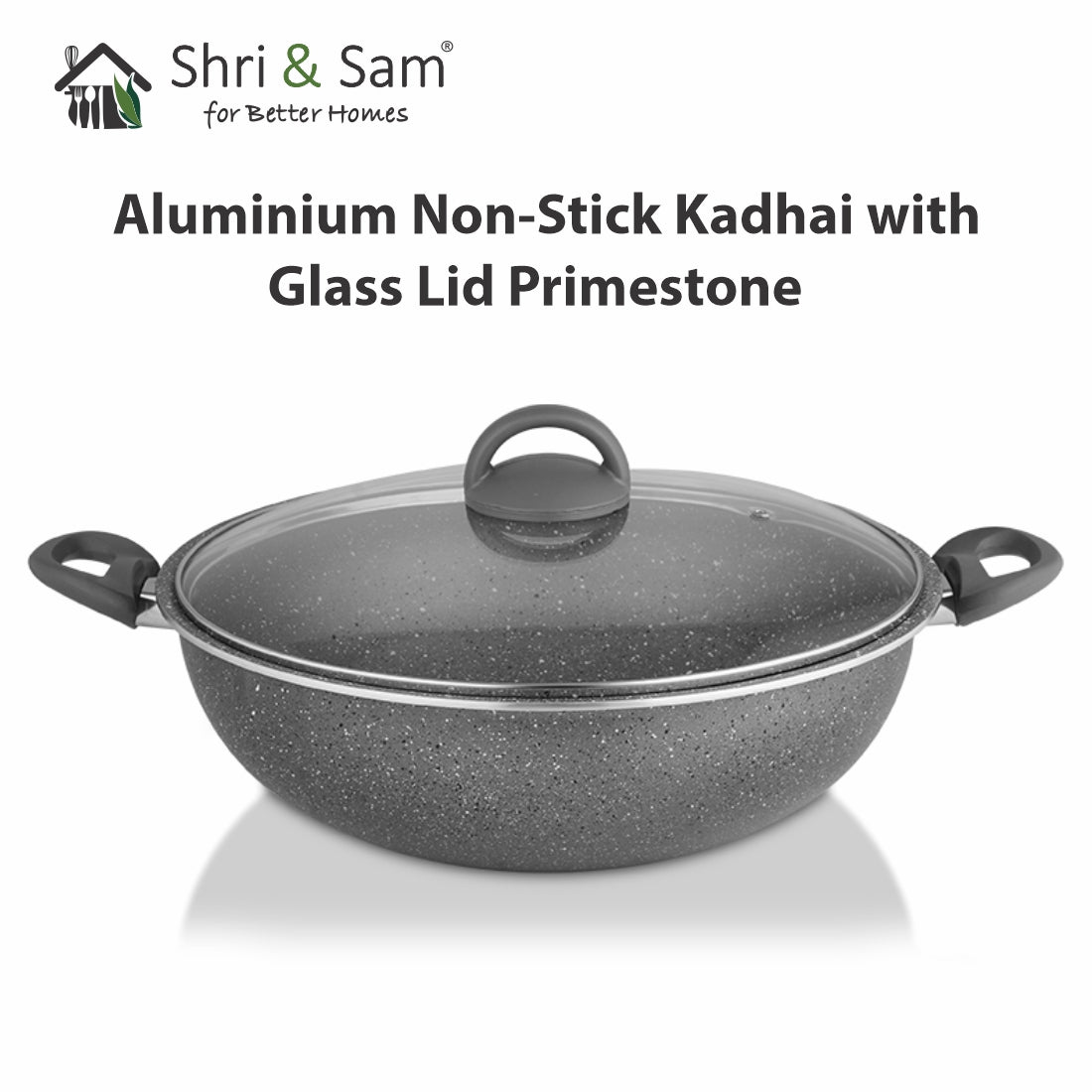 Aluminium Non-Stick Kadhai with Glass Lid Primestone